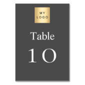 Grauweißes Firmenlogo Tischnummer (Rückseite)