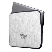 Grauweißes geometrisches Muster und Anpassung Laptopschutzhülle (Vorderseite Links)