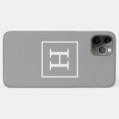 Grauweißes Gerahmtes Anfangsmonogramm Case-Mate iPhone Hülle (Rückseite (Horizontal))