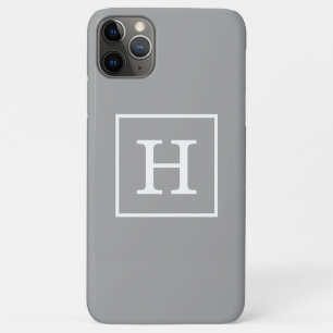 Grauweißes Gerahmtes Anfangsmonogramm Case-Mate iPhone Hülle