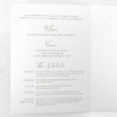 Grauweißes Herz Hochzeit ganz in one Dreifach Gefaltete Einladung (Innen Erste Seite)