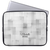 Grauweißes Quadrat-Muster und Anpassung Laptopschutzhülle (Vorderseite)
