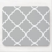 Grauweißes Quatrefolienmuster Mousepad (Vorne)