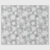 Grauweißes Schneeflockenpapier Geschenkpapier (Flach)