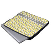 Grauweißgelbe Kat-Zickzack Vorlage Laptopschutzhülle (Vorne Knopf)