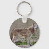 Grauwolf-12 Schlüsselanhänger (Vorderseite)