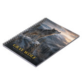 Grauwolf-Berg-Wilderness-Tiere Notizblock (Linke Seite)