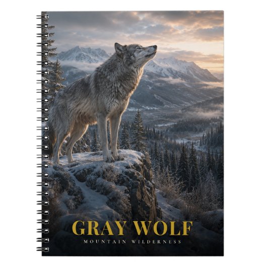 Grauwolf-Berg-Wilderness-Tiere Notizblock (Vorderseite)