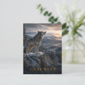 Grauwolf-Berg-Wilderness-Tiere Postkarte (Stehend Vorderseite)