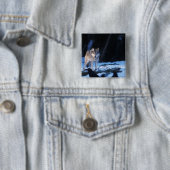 Grauwolf, Canis lupus, am Fuße Button (Beispiel)