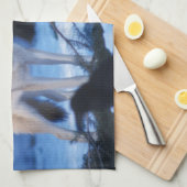 Grauwolf, Canis lupus, am Fuße Geschirrtuch (Viertel Falte)