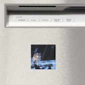 Grauwolf, Canis lupus, am Fuße Magnet (In Situ (Geschirrspüler))