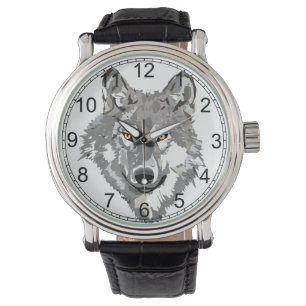 Grauwolf-Designnummer Armbanduhr
