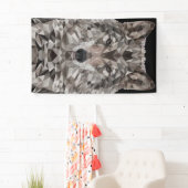 Grauwolf-Geometrisches Porträt Banner (Insitu)