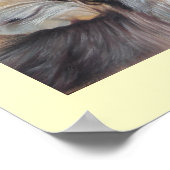 Grauwolf heult realistische Malerei Poster (Ecke)