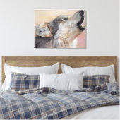 Grauwolf heult Wildtiere, die realistische Kunst m Leinwanddruck (Insitu (Schlafzimmer))