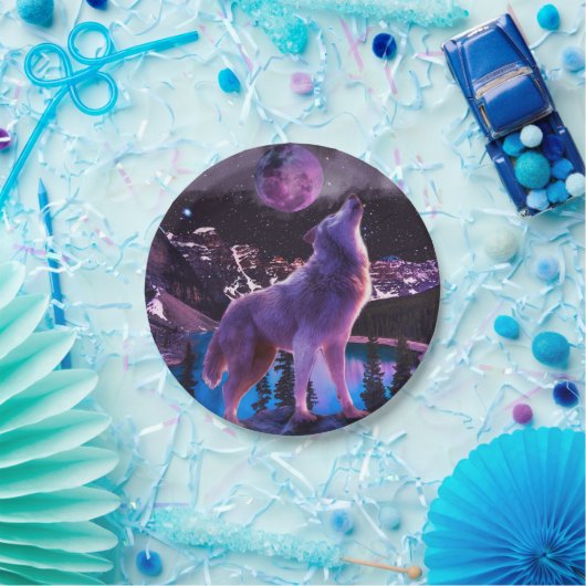 Grauwolf im Wald Pappteller (Party)