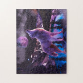 Grauwolf im Wald Puzzle (Vertikal)