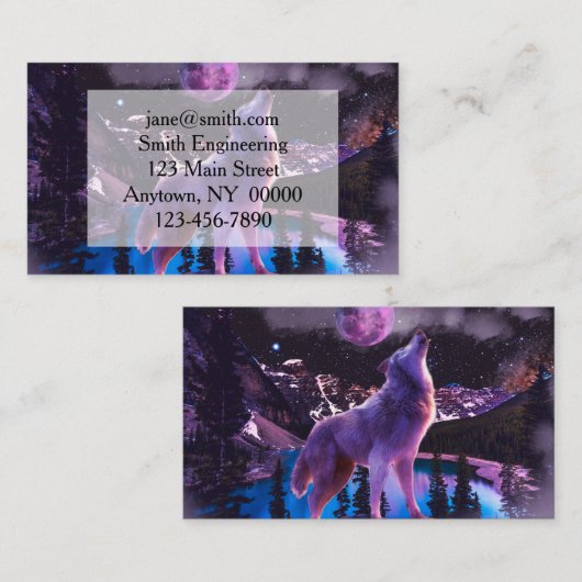 Grauwolf im Wald Visitenkarte (Vorne/Hinten)