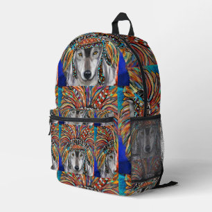 Grauwolf-Kunst Bedruckter Rucksack
