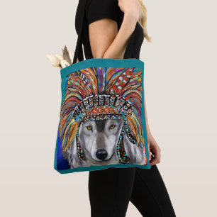 Grauwolf-Kunst Tasche