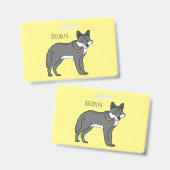 Grauwolf mit Pipe-Cartoon-Abbildung Ausweis (Vorder- & Rückseite)