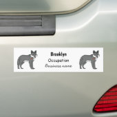 Grauwolf mit Pipe-Cartoon-Abbildung Autoaufkleber (Auf Auto)