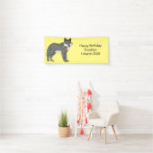 Grauwolf mit Pipe-Cartoon-Abbildung Banner (Insitu)