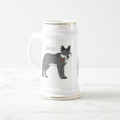Grauwolf mit Pipe-Cartoon-Abbildung Bierglas (Vorderseite Links)