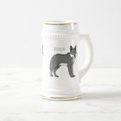 Grauwolf mit Pipe-Cartoon-Abbildung Bierglas (VorderseiteRechts)