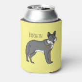 Grauwolf mit Pipe-Cartoon-Abbildung Dosenkühler (Kanne Rückseite)