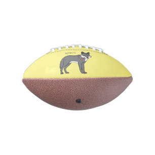 Grauwolf mit Pipe-Cartoon-Abbildung Football