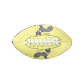 Grauwolf mit Pipe-Cartoon-Abbildung Football (Vorderseite)