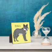Grauwolf mit Pipe-Cartoon-Abbildung Fotoplatte (InSitu)
