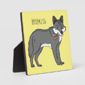 Grauwolf mit Pipe-Cartoon-Abbildung Fotoplatte (Vorderseite)