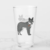 Grauwolf mit Pipe-Cartoon-Abbildung Glas (Rückseite)