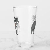 Grauwolf mit Pipe-Cartoon-Abbildung Glas (Links)