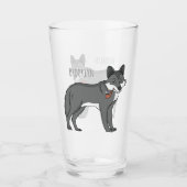 Grauwolf mit Pipe-Cartoon-Abbildung Glas (Vorderseite)