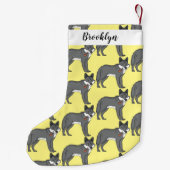 Grauwolf mit Pipe-Cartoon-Abbildung Kleiner Weihnachtsstrumpf (Rückseite)