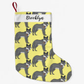 Grauwolf mit Pipe-Cartoon-Abbildung Kleiner Weihnachtsstrumpf (Vorderseite)