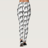 Grauwolf mit Pipe-Cartoon-Abbildung Leggings (Rückseite)