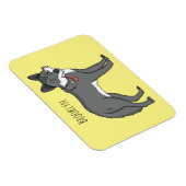 Grauwolf mit Pipe-Cartoon-Abbildung Magnet (Rechte Seite)