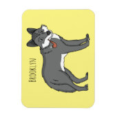 Grauwolf mit Pipe-Cartoon-Abbildung Magnet (Vertikal)