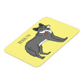 Grauwolf mit Pipe-Cartoon-Abbildung Magnet (Linke Seite)