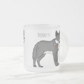 Grauwolf mit Pipe-Cartoon-Abbildung Mattglastasse (VorderseiteRechts)