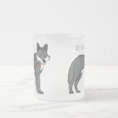 Grauwolf mit Pipe-Cartoon-Abbildung Mattglastasse (Mittel)