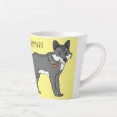 Grauwolf mit Pipe-Cartoon-Abbildung Milchtasse (Rechts)
