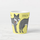 Grauwolf mit Pipe-Cartoon-Abbildung Milchtasse (Vorderseite)