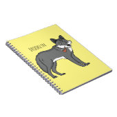 Grauwolf mit Pipe-Cartoon-Abbildung Notizblock (Rechte Seite)