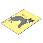 Grauwolf mit Pipe-Cartoon-Abbildung Notizblock (Linke Seite)